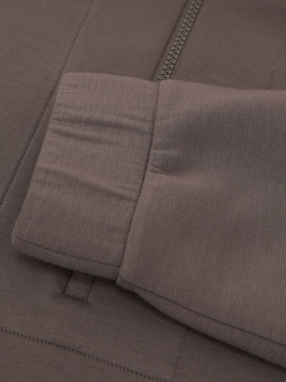 Marron taupe - Sweat-shirt Reiss Laney Premium en interlock à col zippé