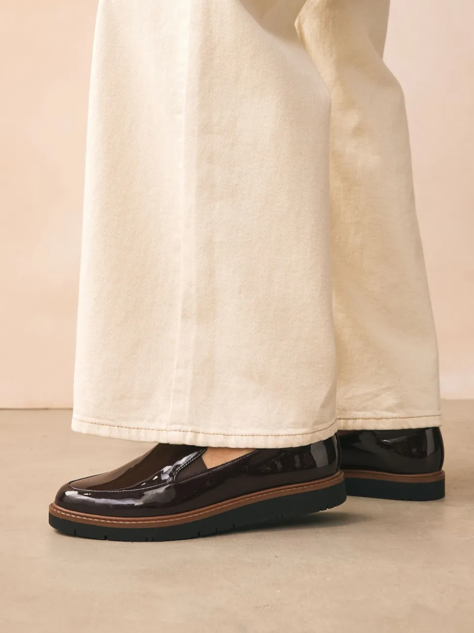 Marron verni - Mocassins Forever Comfort® à enfiler propres à semelle épaisse