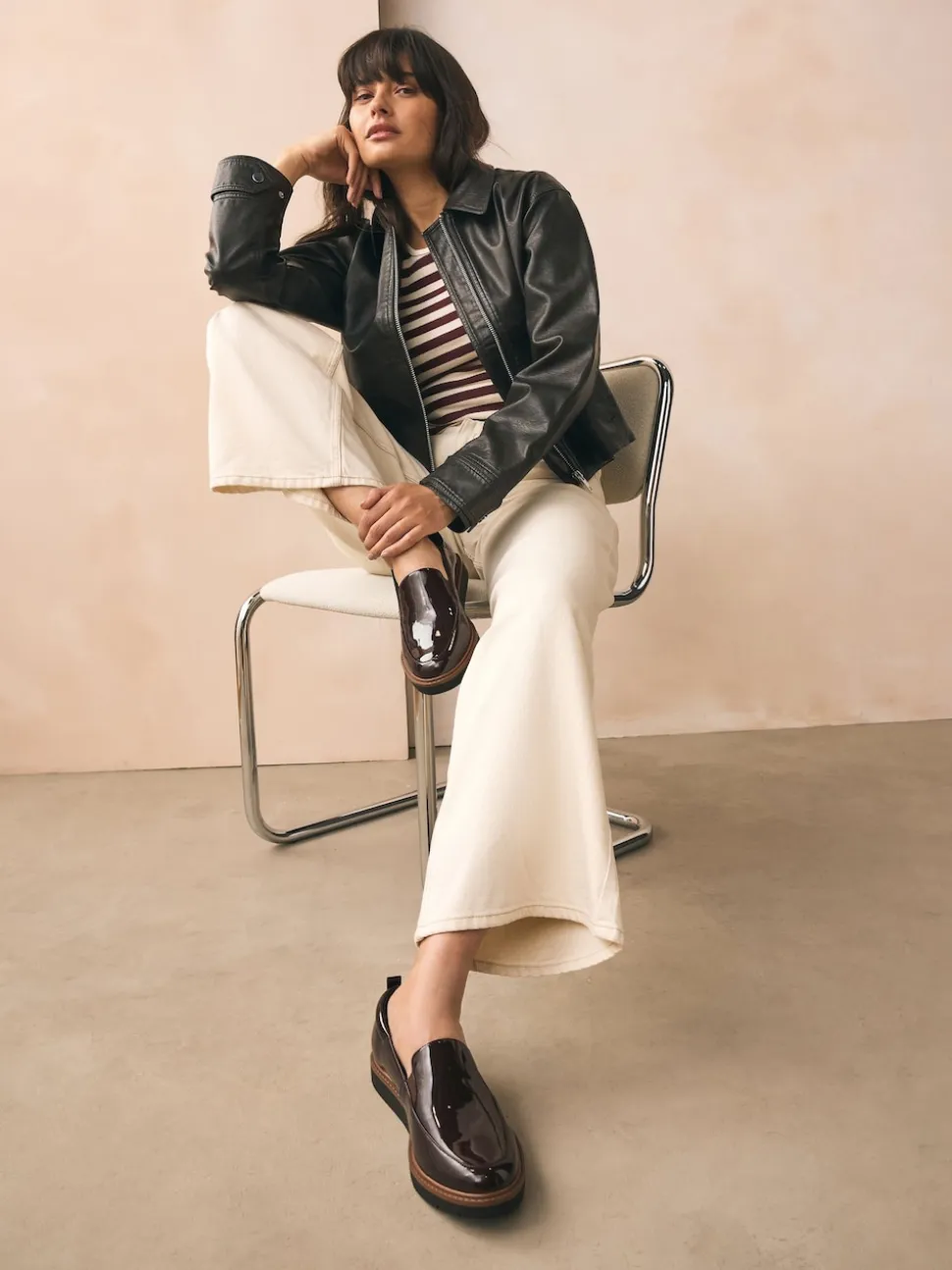 Marron verni - Mocassins Forever Comfort® à enfiler propres à semelle épaisse