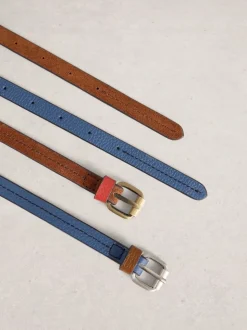 Marron/bleu - Lot de 2 ceintures White Stuff