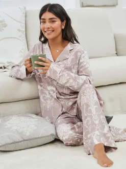 Mauve rose - Pyjama Laura Ashley Josette boutonné