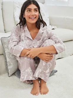 Mauve rose - Pyjama Laura Ashley Josette boutonné