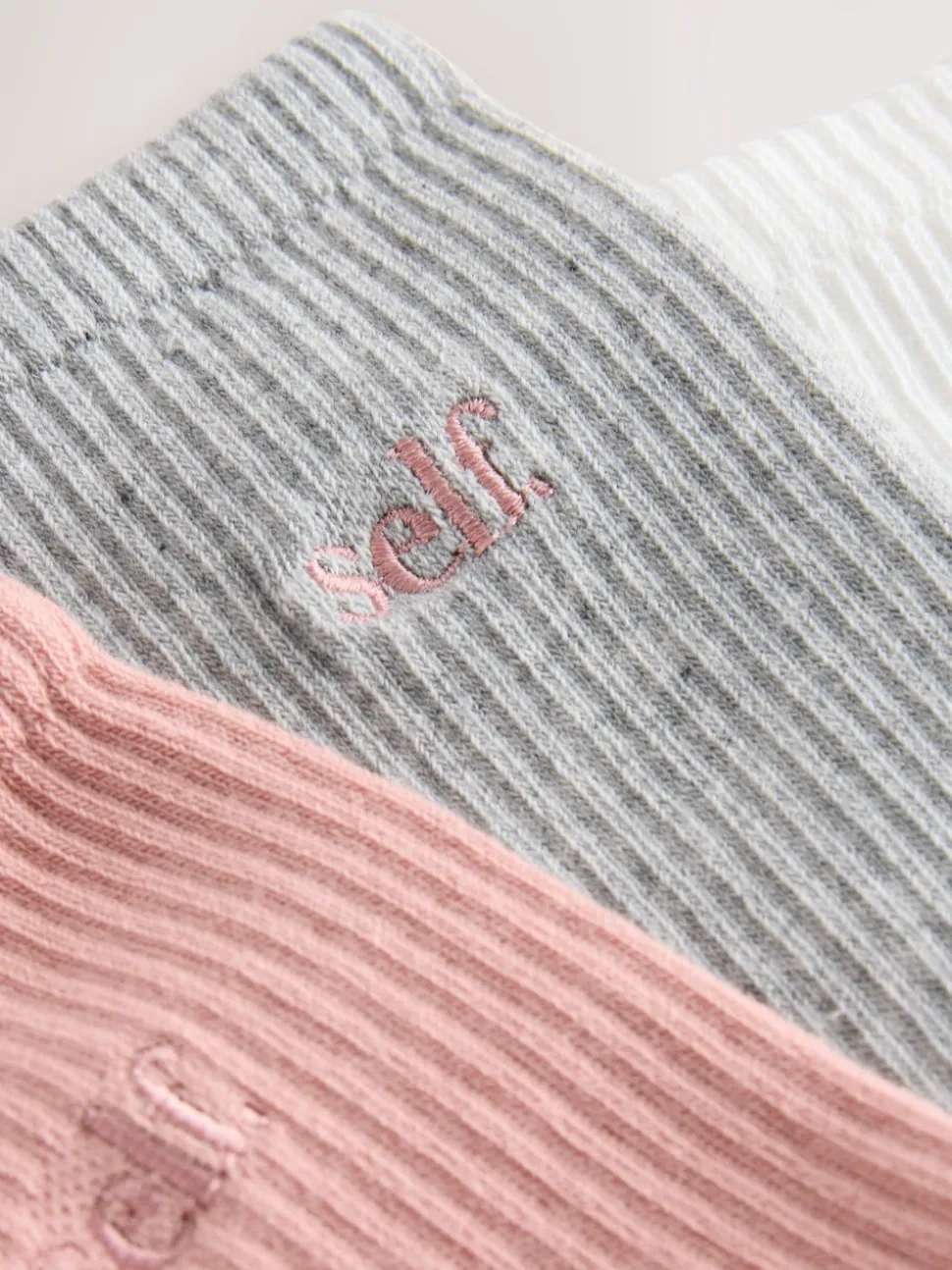 Mauve/Gris/Cream - Self. Chaussettes de cheville Cushion Sole Lounge 3 Pack