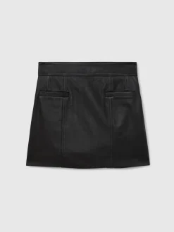 Minijupe Reiss Seema avec poche passepoilée en cuir