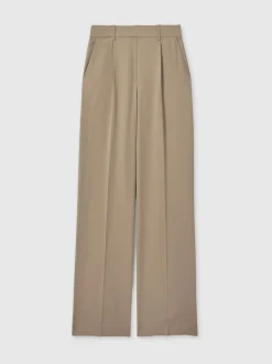 Mink neutre - Reiss Pantalon en sergé Eden à taille élastiquée Ample