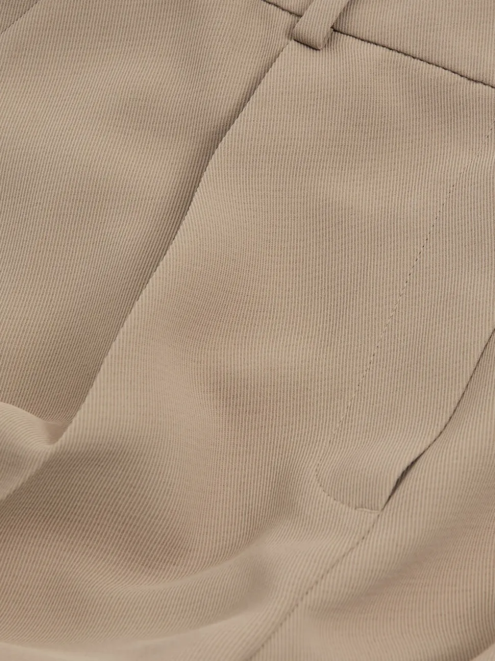 Mink neutre - Reiss Pantalon en sergé Eden à taille élastiquée Ample