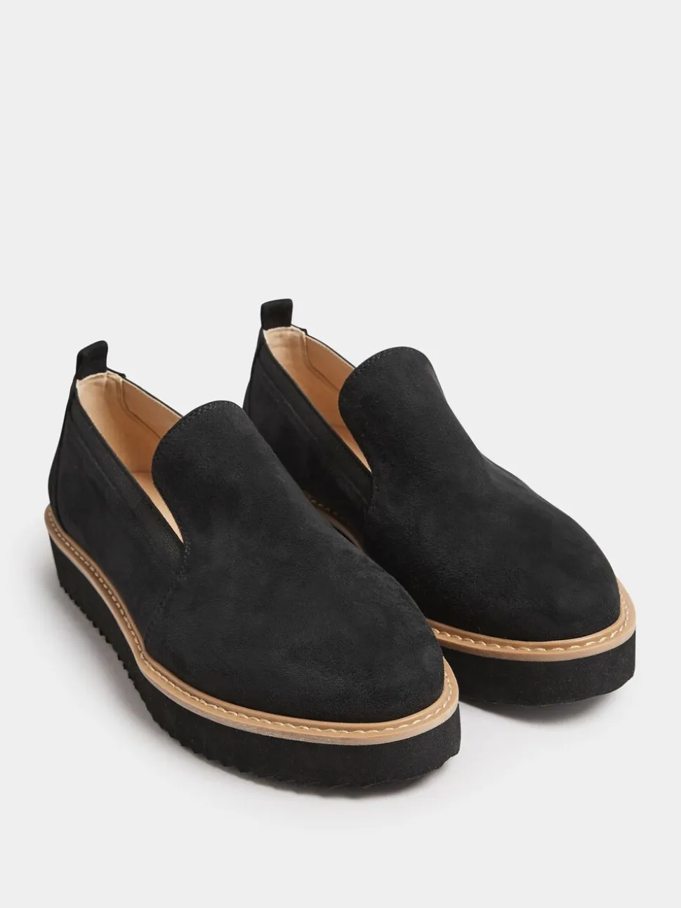 Mocassins à enfiler en faux daim Yours Curve en taille EEE extra large
