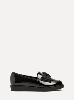 Mocassins Linzi Violetta classiques à enfiler coupe large avec nœud en tissu