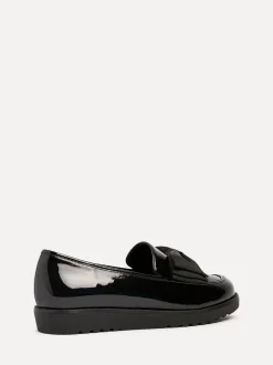 Mocassins Linzi Violetta classiques à enfiler coupe large avec nœud en tissu