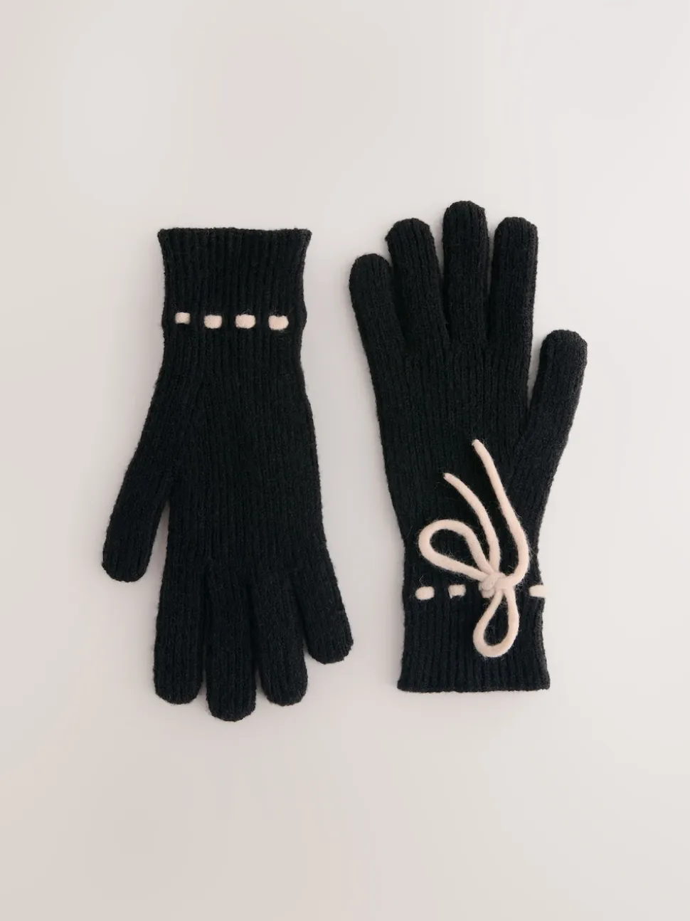 monochrome - Lot 3gants en maille D Bows 1