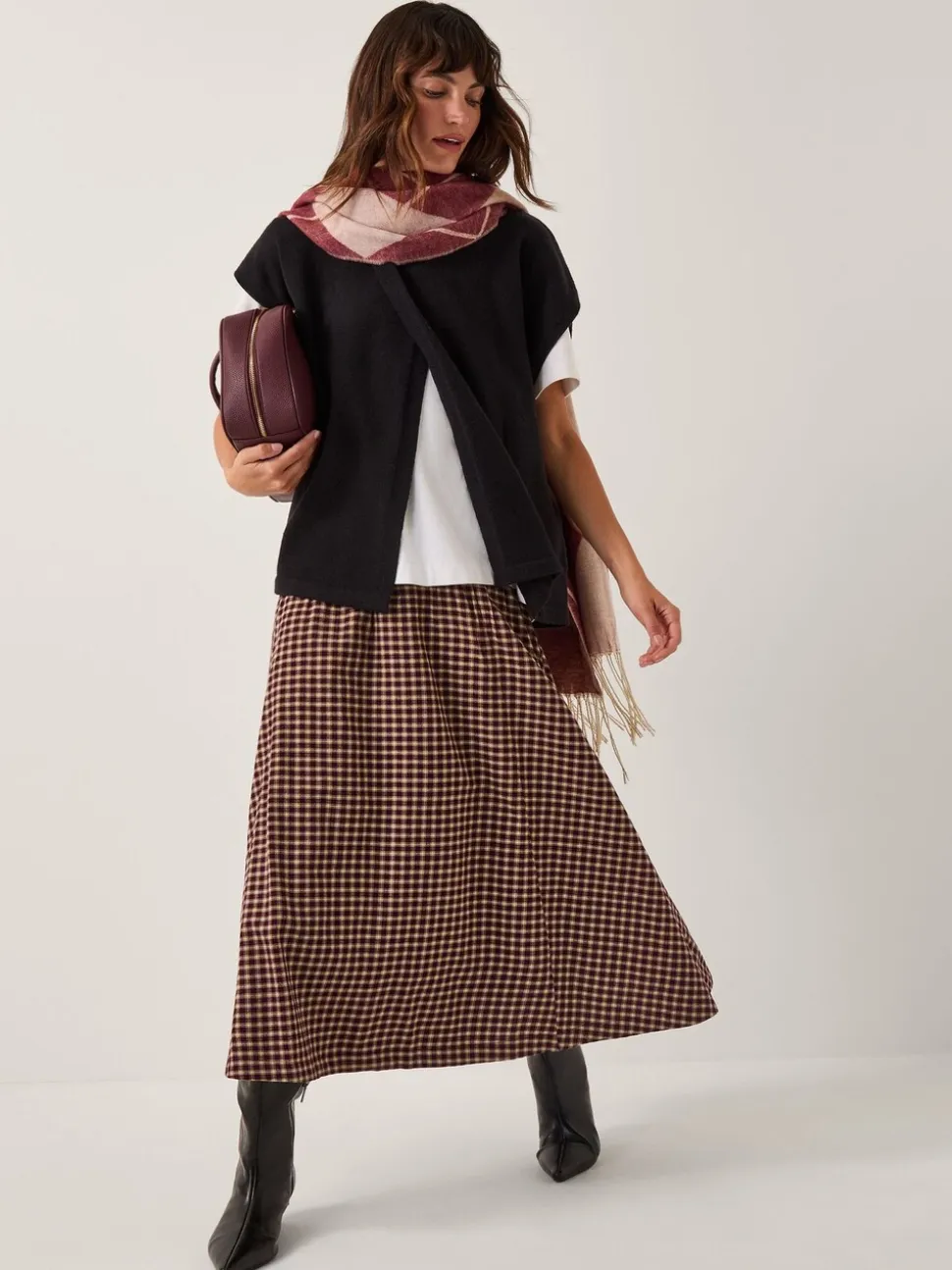 Monsoon Gilet poncho en maille à double boutonnage