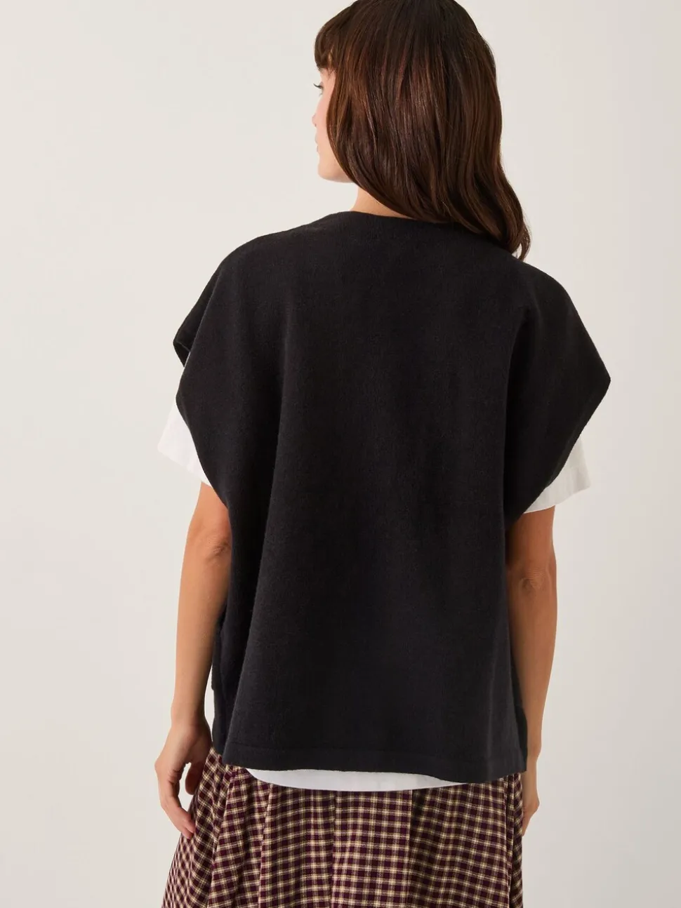 Monsoon Gilet poncho en maille à double boutonnage