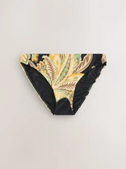 Motif paisley noir/vert - Bas de bikini Imprimé