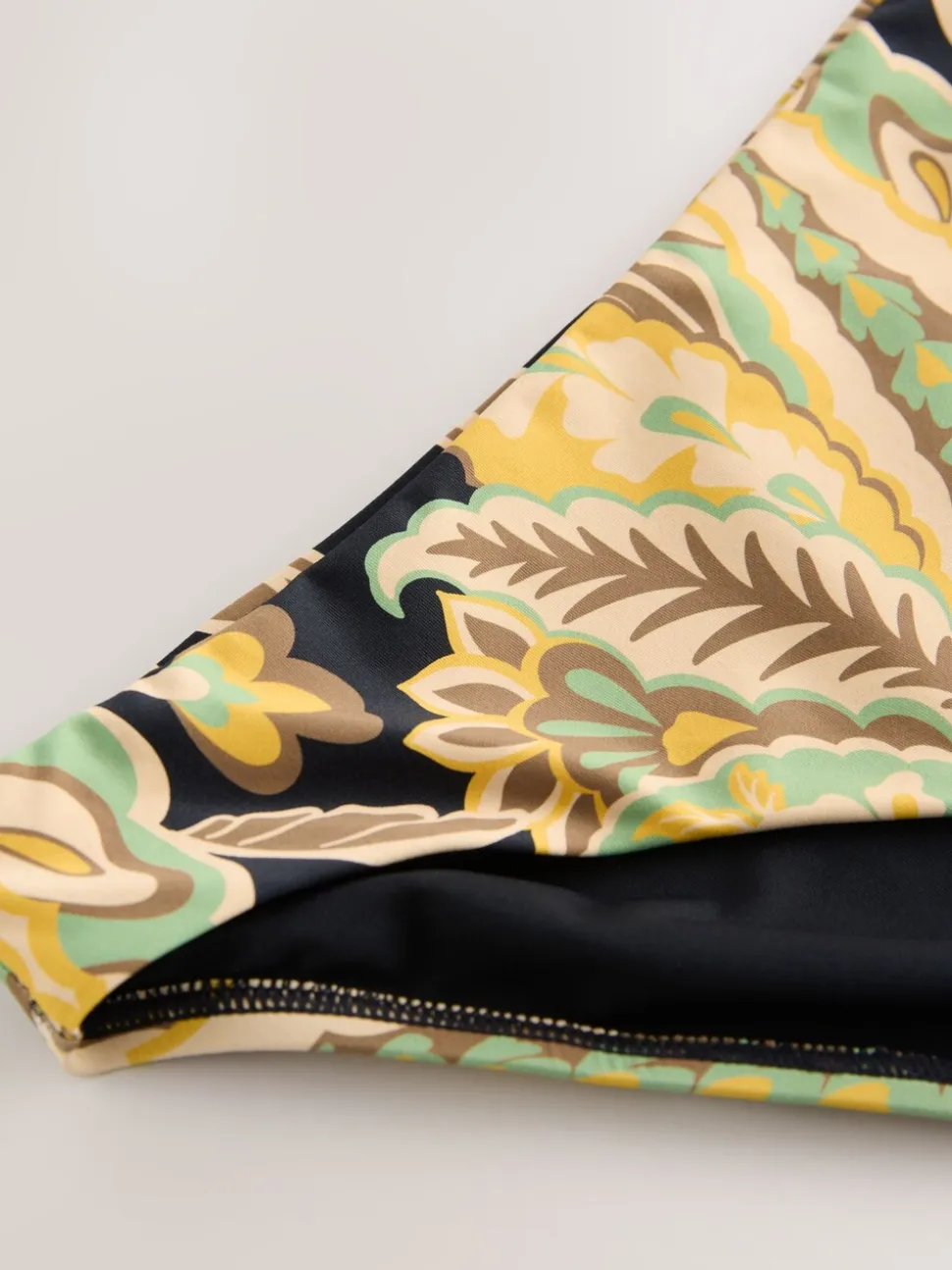 Motif paisley noir/vert - Bas de bikini Imprimé