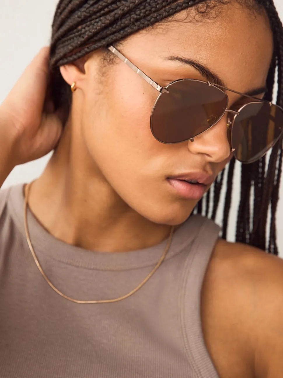 Métallisé - Lunettes de soleil style aviateur