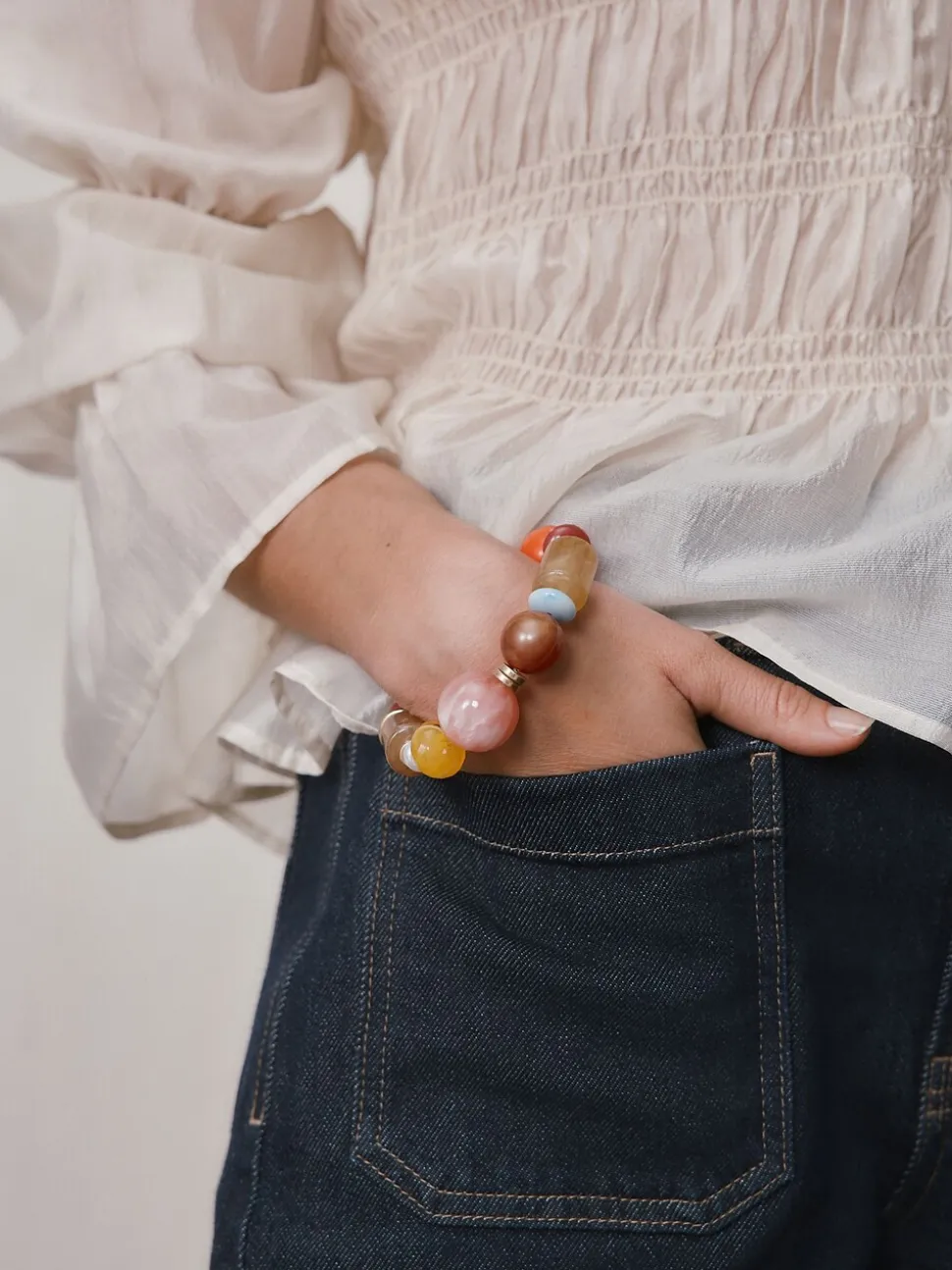 Multicolore - Bracelet de perles épaisses