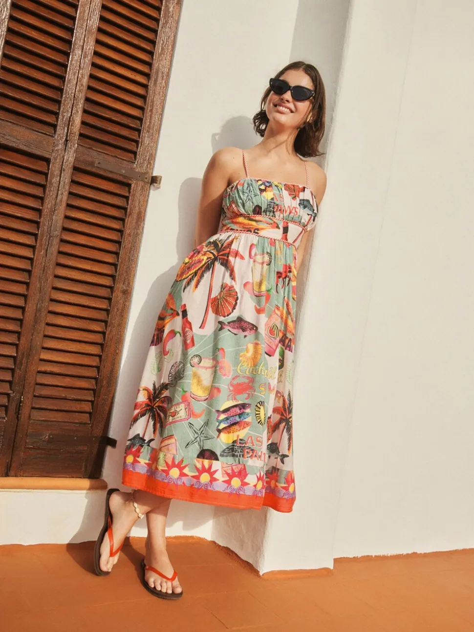 Multicolore - Robe Mi-long avec ornements