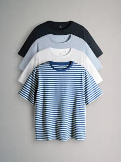 Multicolore - The Set lot de 4 t-shirts décontractés à manches courtes