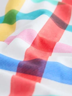 Multicolore/Blanc à Carreaux vifs - Bas de bikini taille haute en V