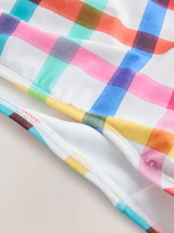 Multicolore/Blanc à Carreaux vifs - Bas de bikini taille haute en V