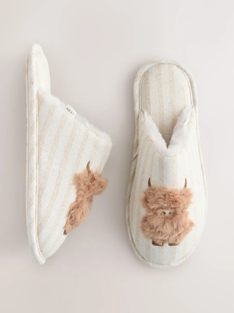 neutre - Chaussons mules en lin Hamish