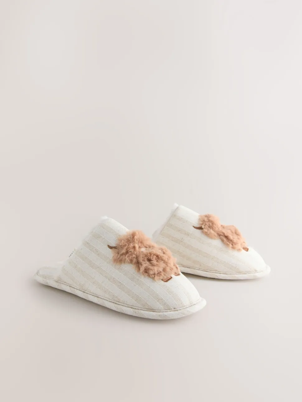 neutre - Chaussons mules en lin Hamish