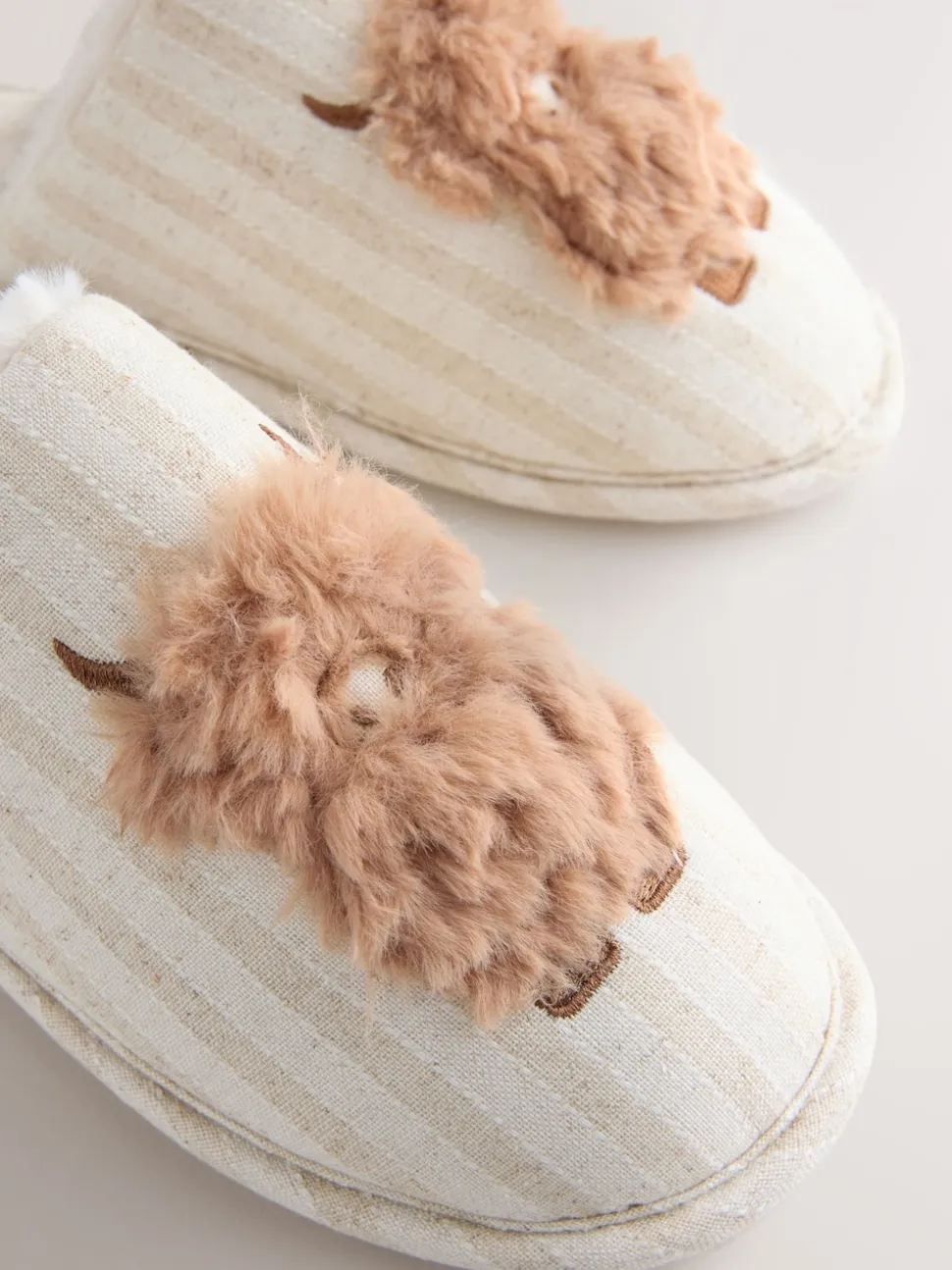 neutre - Chaussons mules en lin Hamish