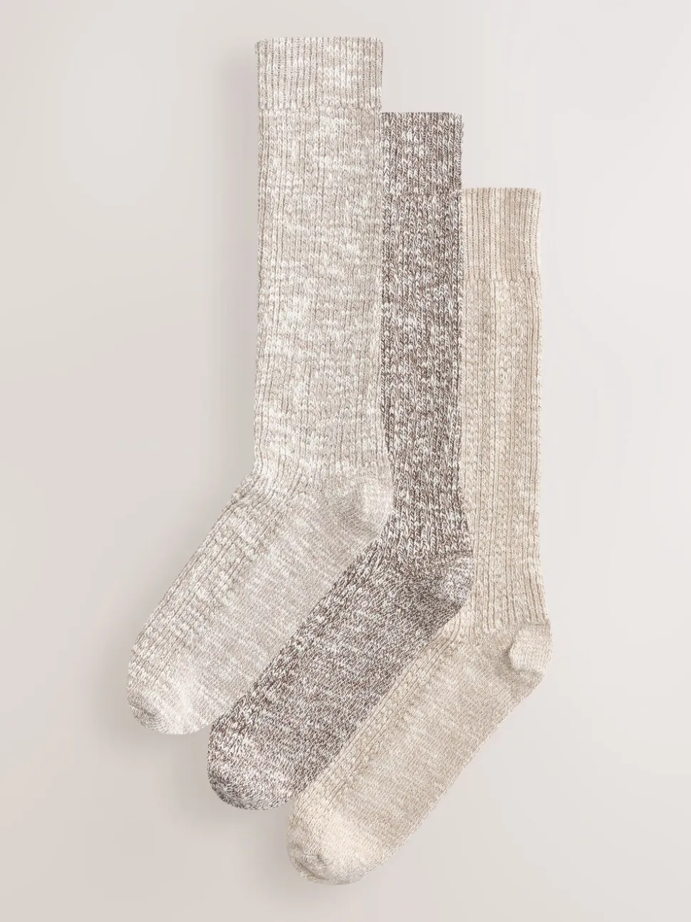 neutre - Lot de 3 paires de chaussettes en coton souple