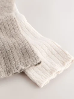 neutre - Lot de 2 paires de chaussettes en laine mérinos
