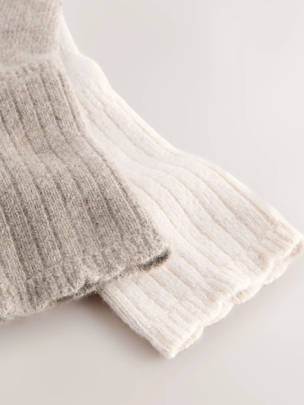 neutre - Lot de 2 paires de chaussettes en laine mérinos
