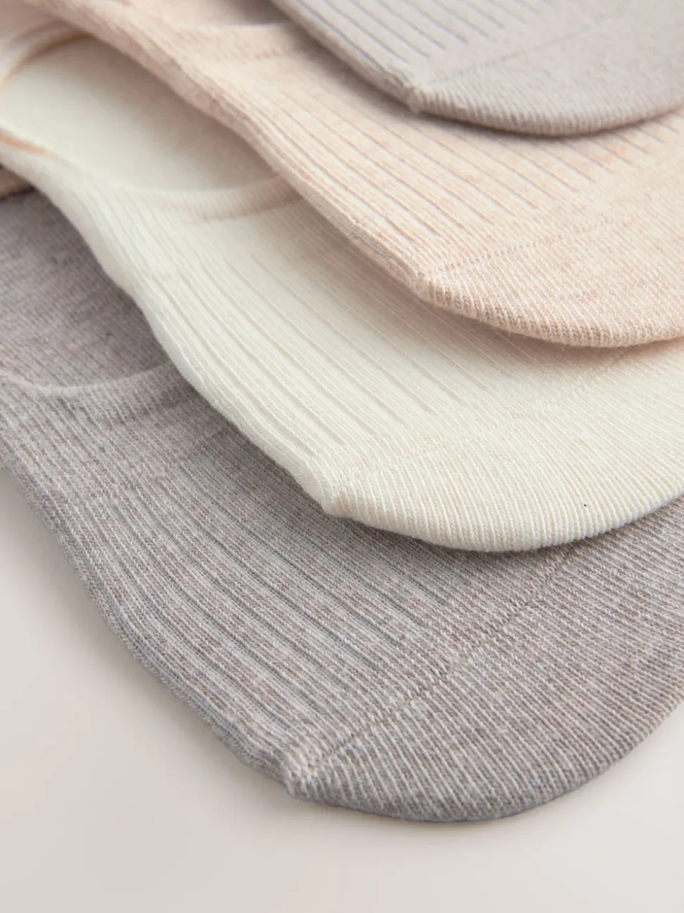 Neutre côtelé - Paquet de chaussettes invisibles 4