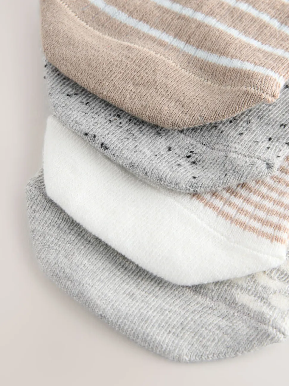 Neutre/gris Imprimé animal et Rayure - Paquet de chaussettes d'entraînement invisibles 4