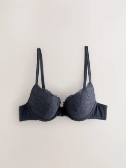 Neutre/Marine - Lot de 2 soutiens-gorge push-up pigeonnants en dentelle