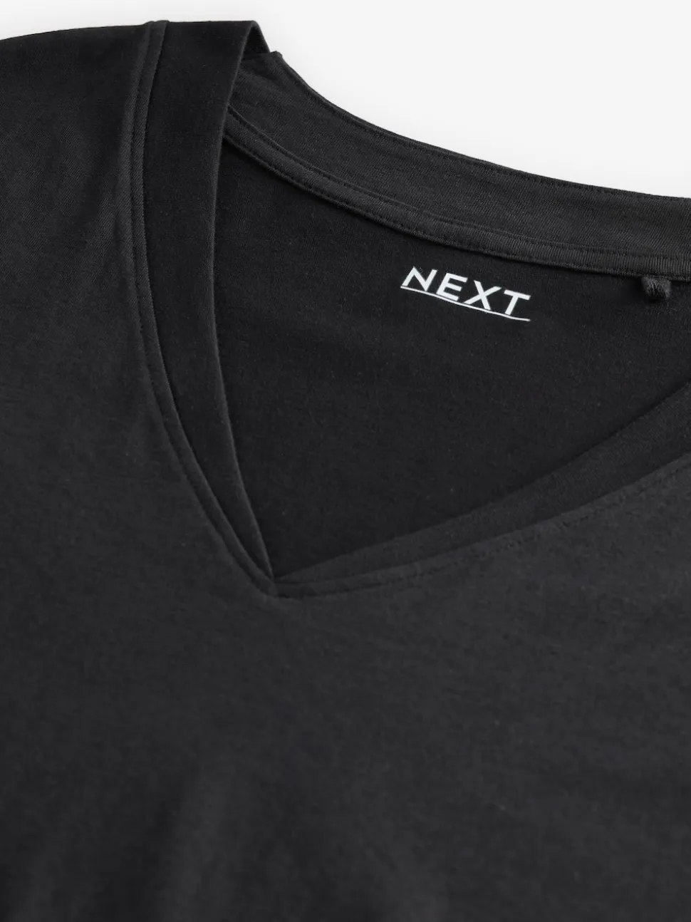 Noir - 100% coton Mancherons Col en V Mini robe