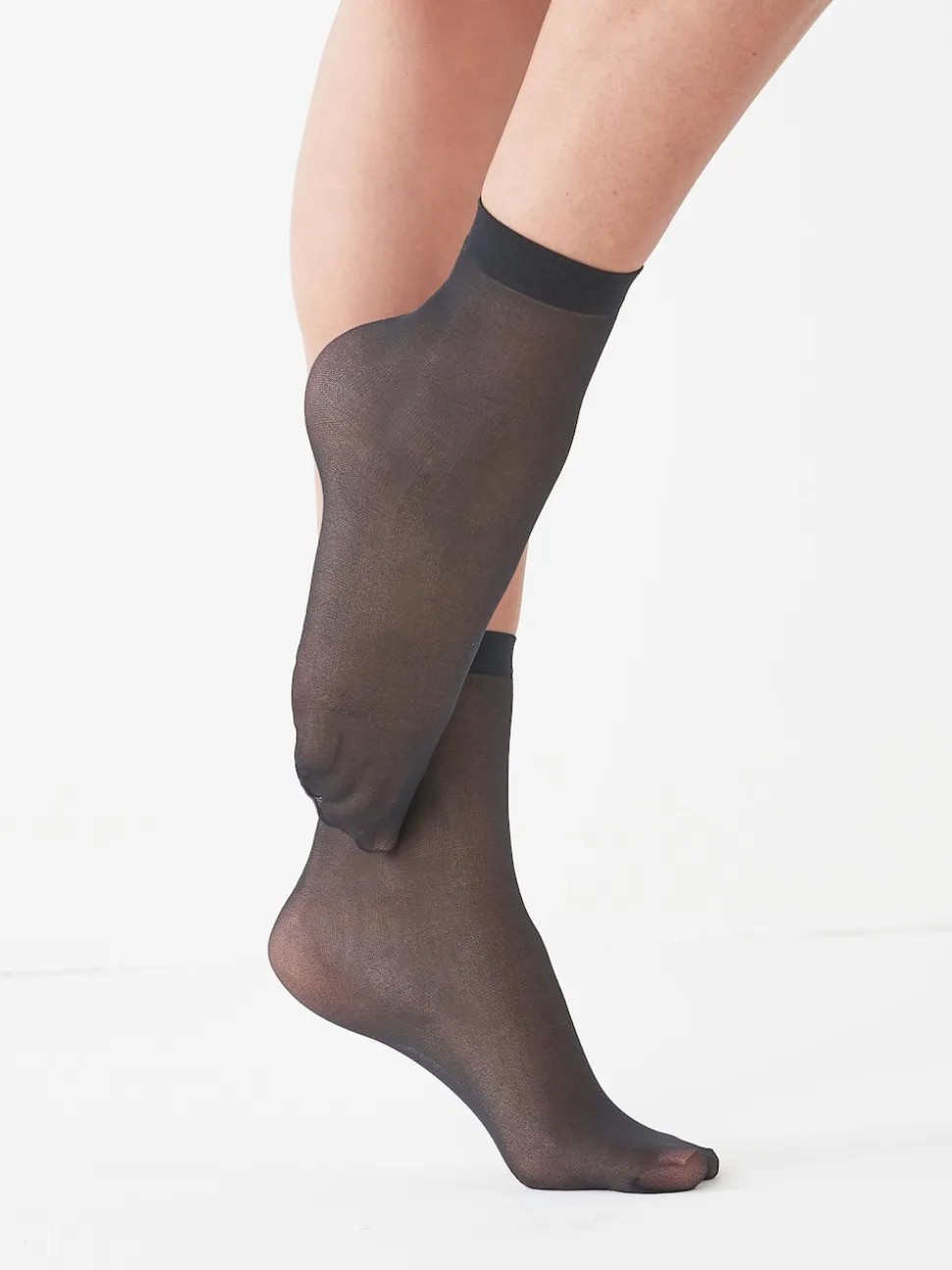 Noir - 20 Denier Chaussettes cheville 5 Lot