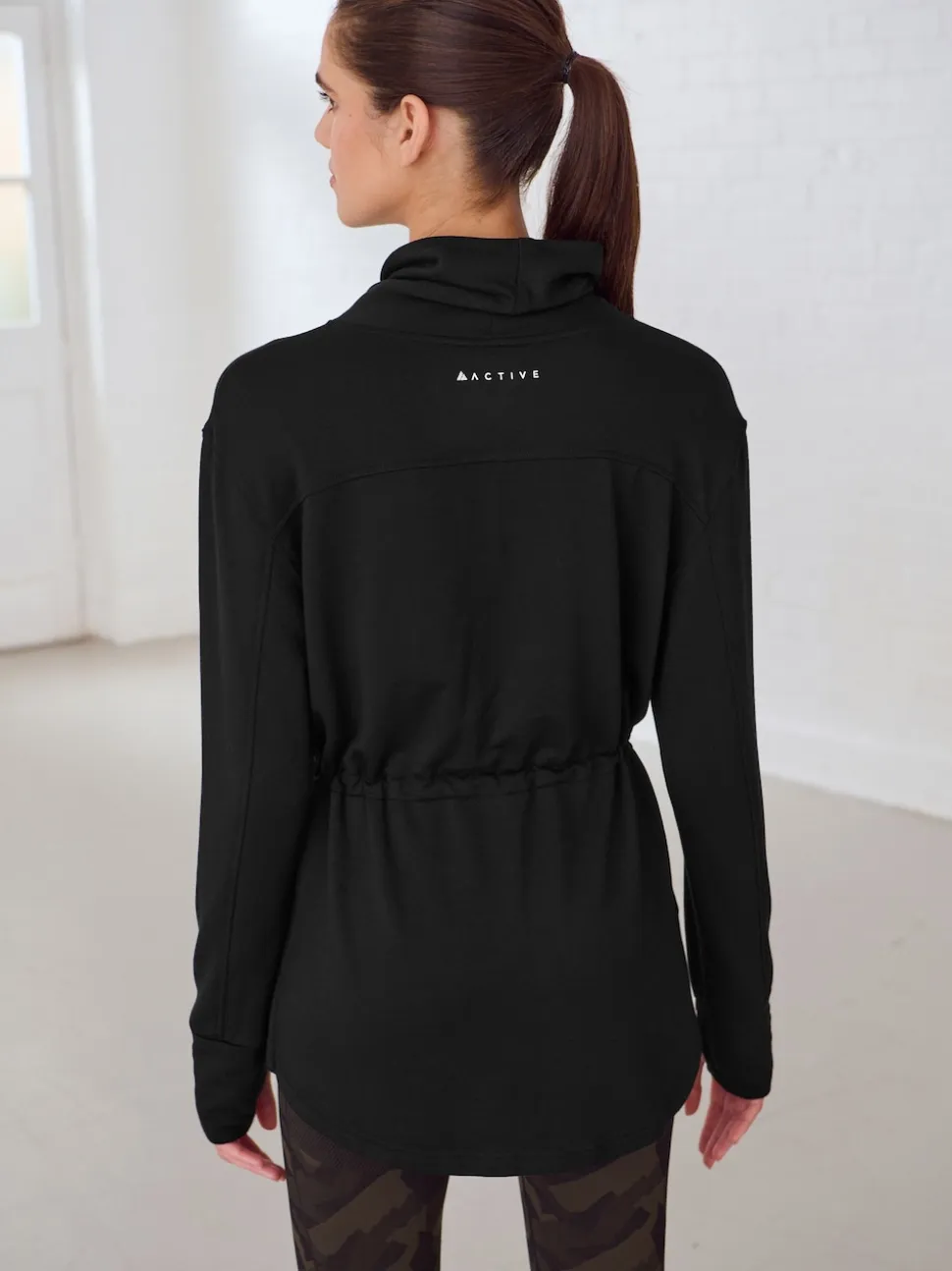 Noir - Active Col bénitier Sweat Top
