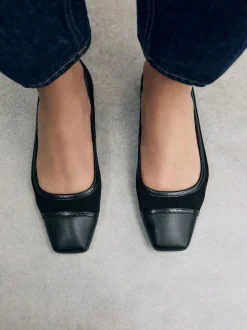 Noir - Ballerines à bout carré