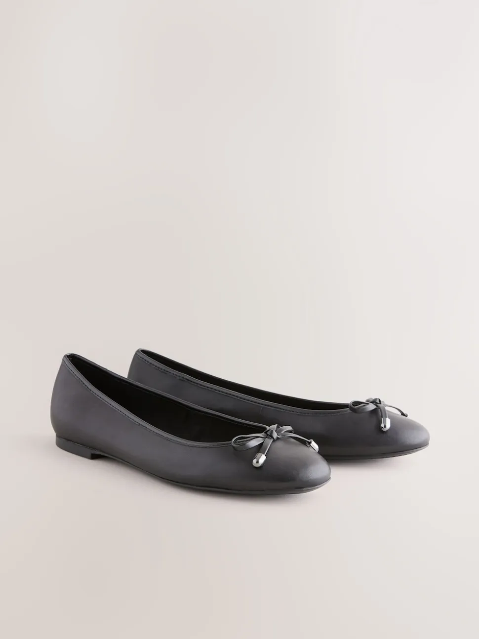 Noir - Ballerines en cuir à bout rond