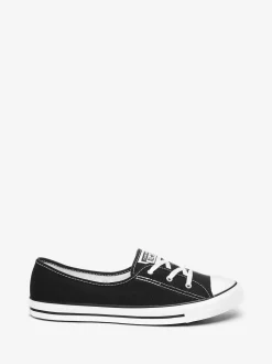 Noir - Baskets à lacets style ballerine Converse