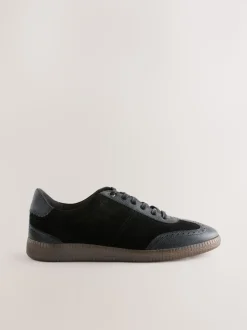 Noir - Baskets Brogue en cuir à lacets