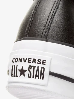Noir - Baskets Converse Platform Lift Chuck Ox en cuir
