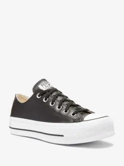 Noir - Baskets Converse Platform Lift Chuck Ox en cuir
