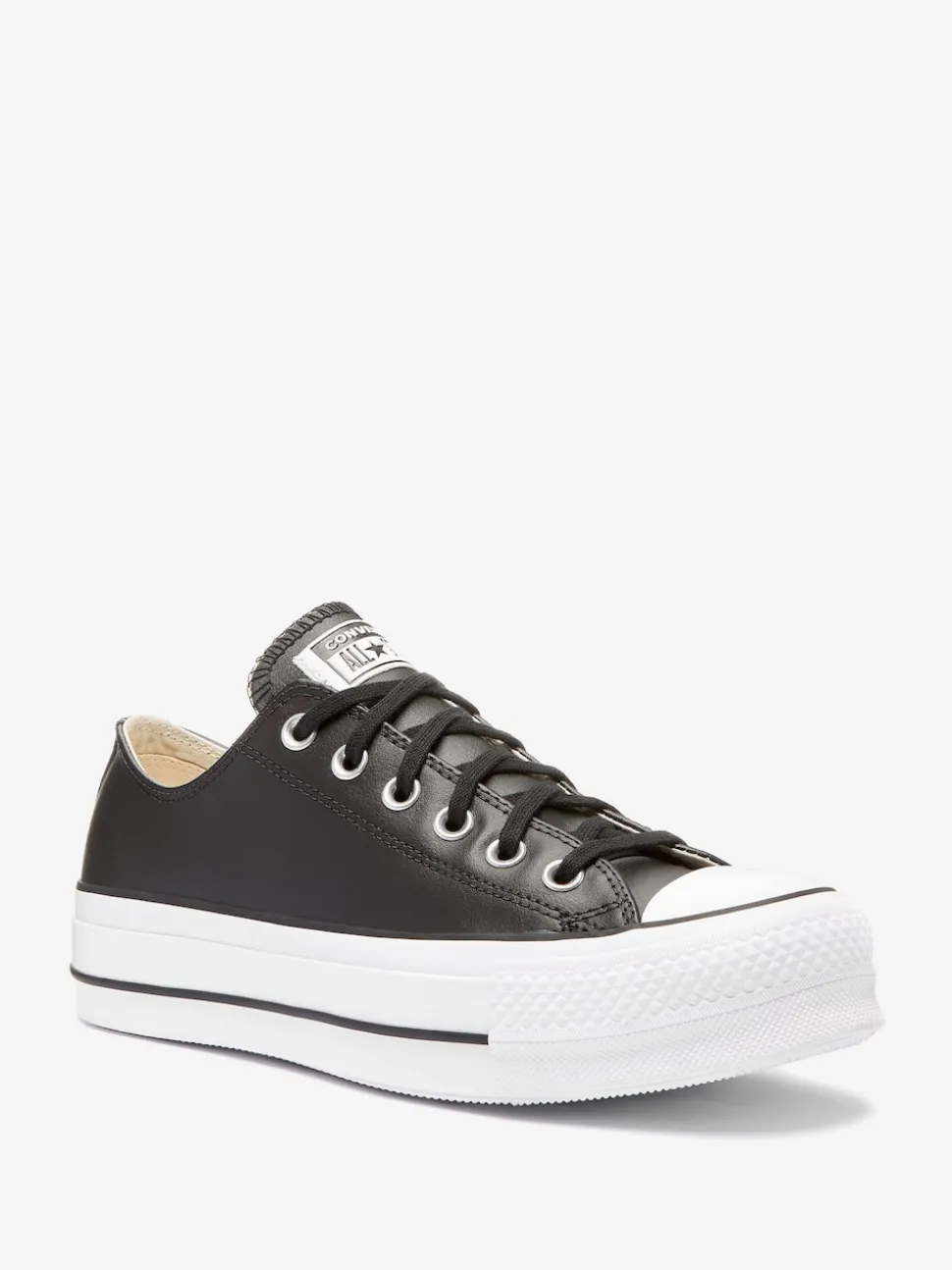 Noir - Baskets Converse Platform Lift Chuck Ox en cuir