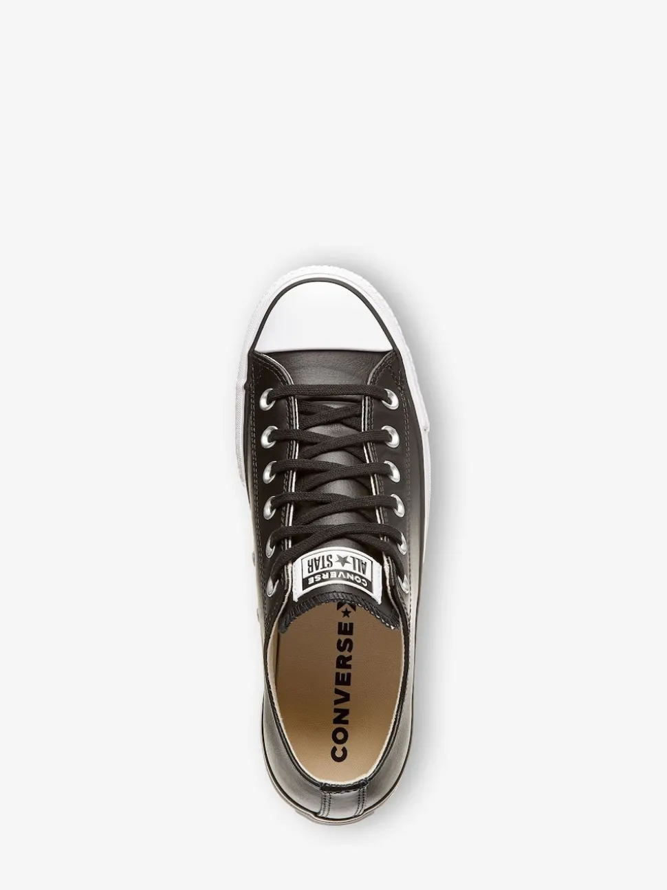 Noir - Baskets Converse Platform Lift Chuck Ox en cuir
