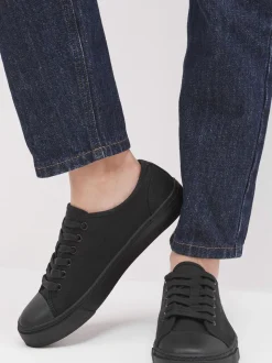 Noir - Baskets en toile style baseball