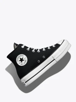 Noir - Baskets montante Converse pâle à plateformes élévatrices