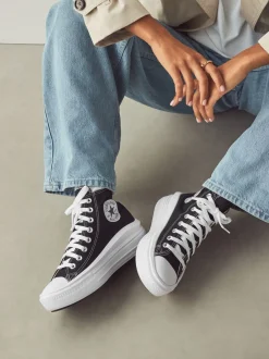 Noir - Baskets montantes Converse Move effet plateforme