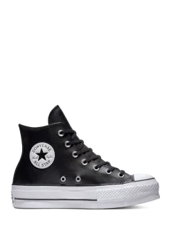 Noir - Baskets montantes Converse Platform Lift Chuck Taylor en cuir