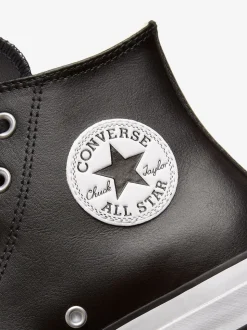 Noir - Baskets montantes Converse Platform Lift Chuck Taylor en cuir