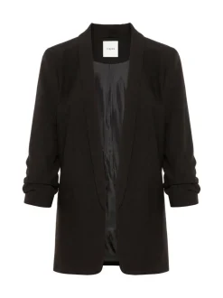 Noir - Blazer PIECES à manches froncées